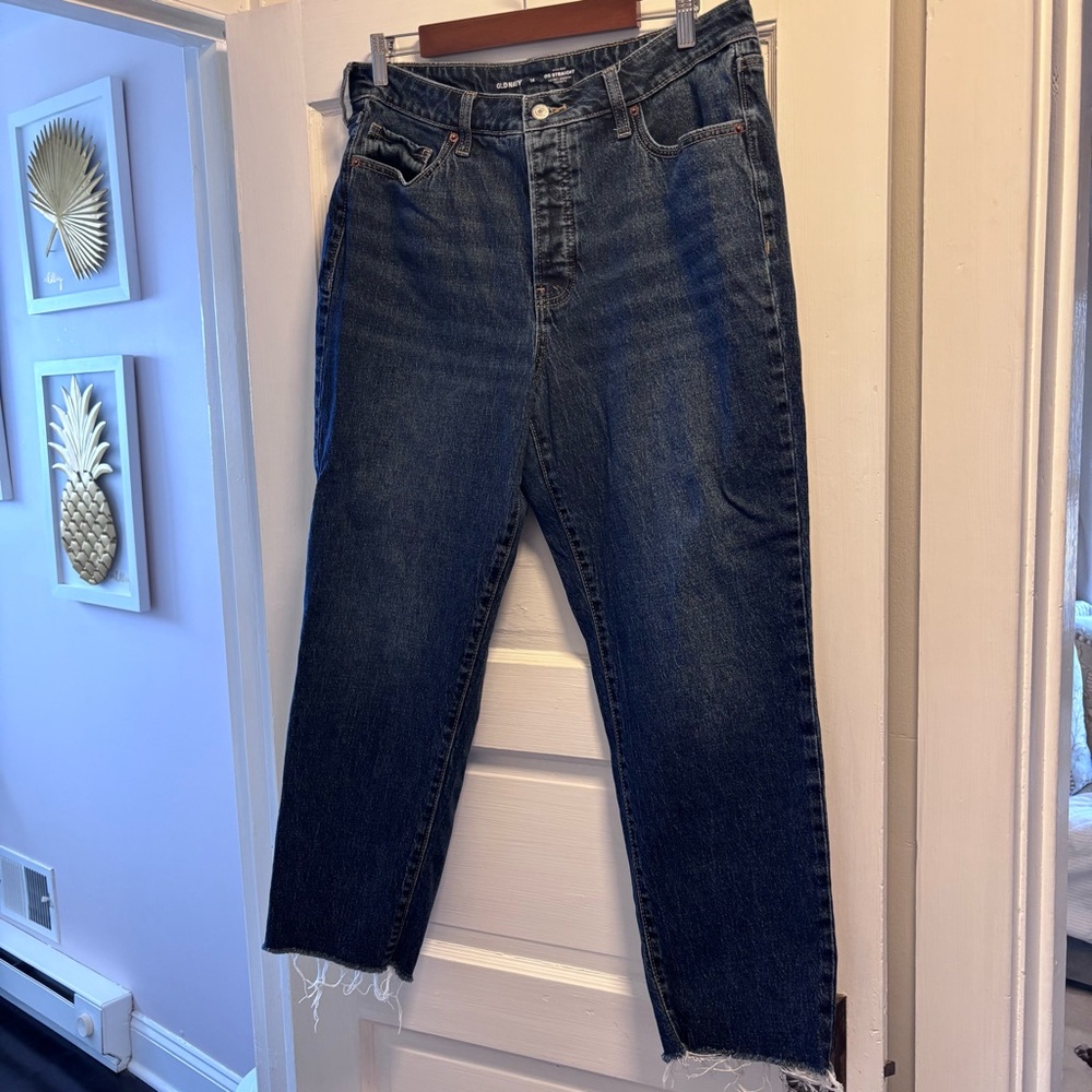 Old Navy High-Rise OG Straight Jeans with Raw Hem -14
